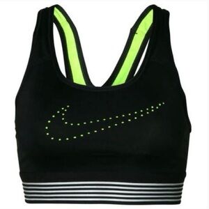 Black and Neon Green Nike Pro Sports Bra with Dri-FIT Technology